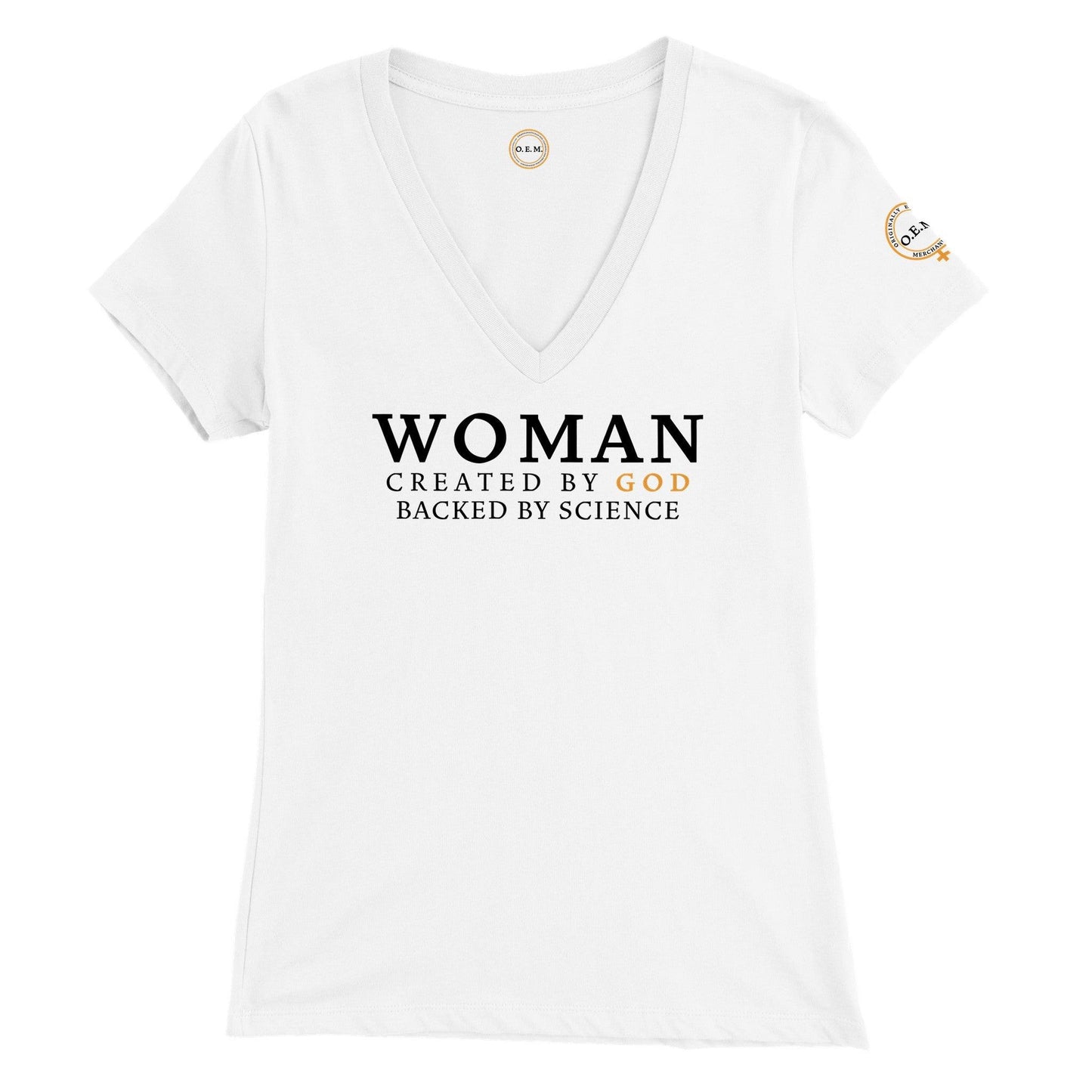 Women's T-Shirt - Created by God (Front) - Originally Equipped